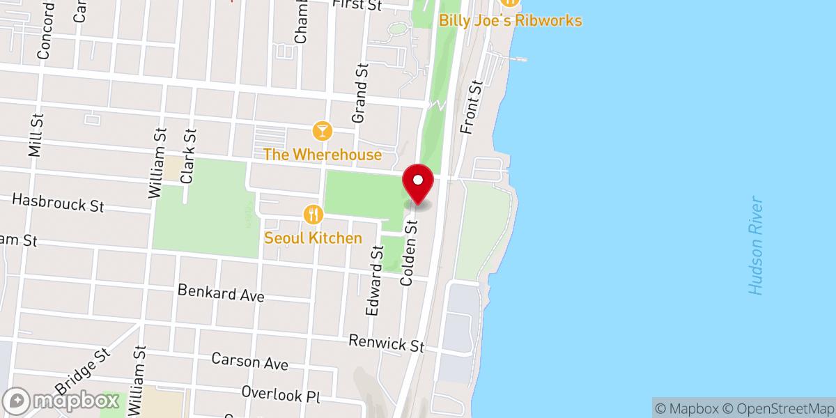 Map showing location of Newburgh Brewing Company