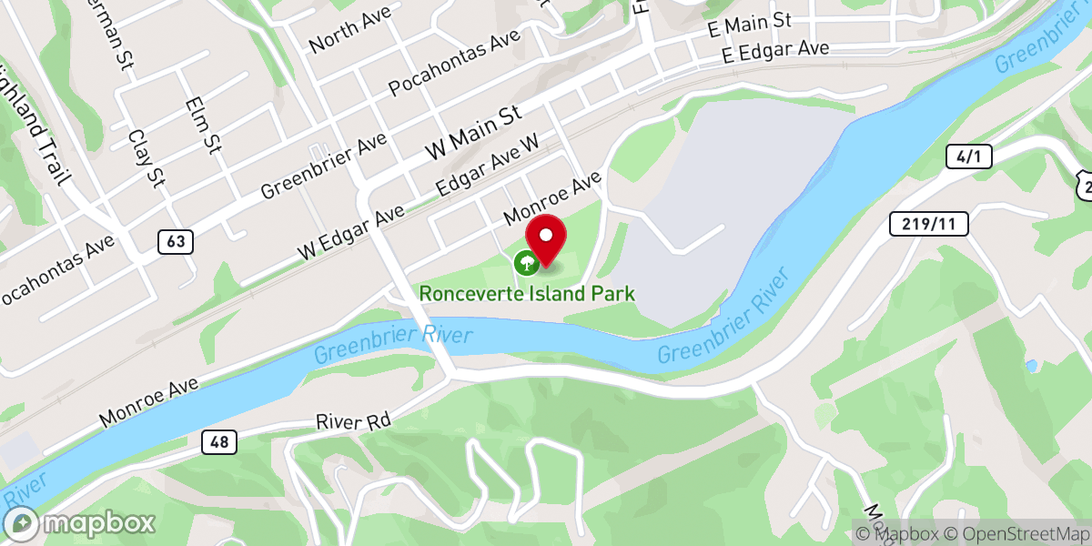 Map showing location of Island Park