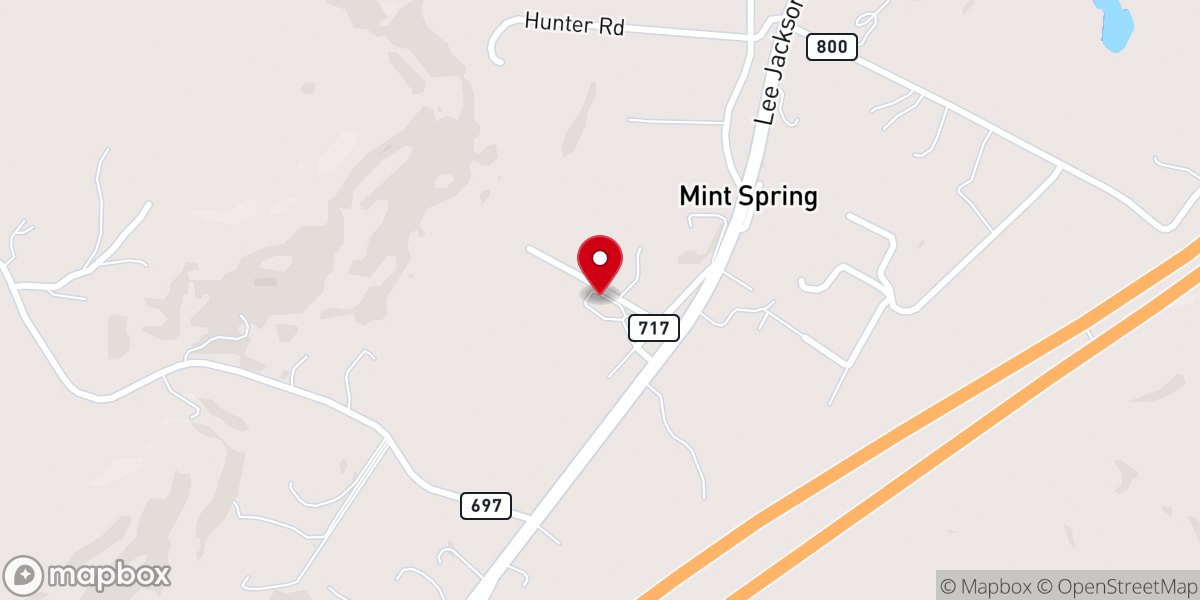 Map showing location of Mint Spring United Methodist