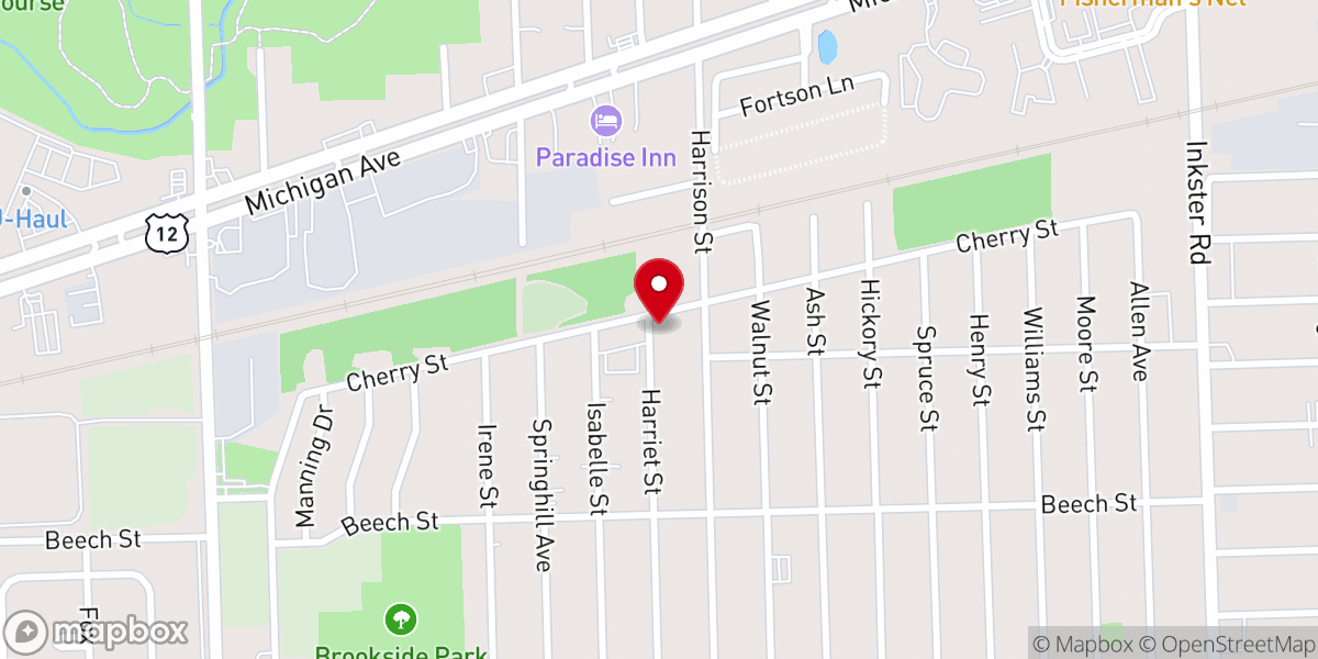 Map showing location of Womack Temple Church