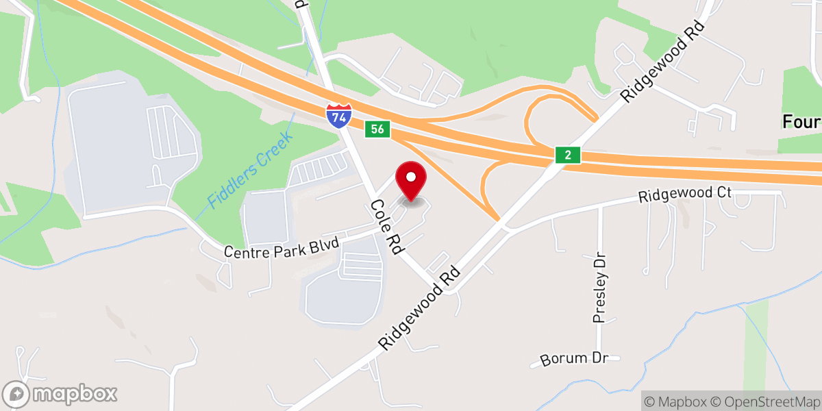Map showing location of Central Triad Church