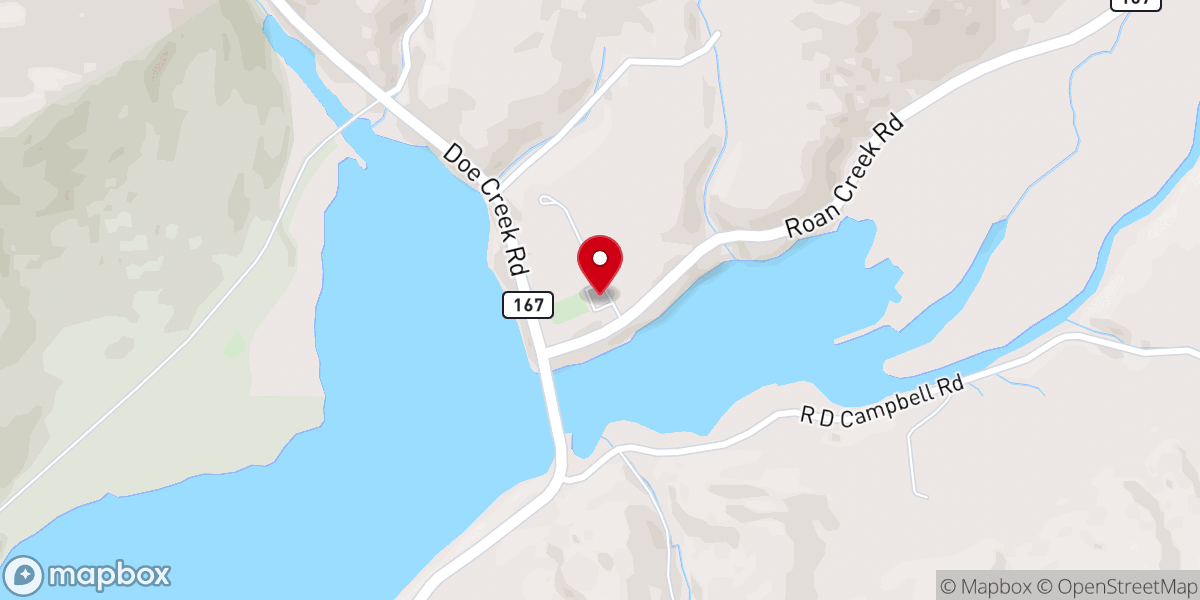 Map showing location of Rock Springs Baptist church