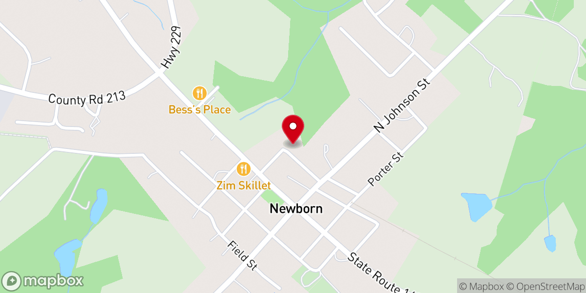 Map showing location of Newborn Methodist Church