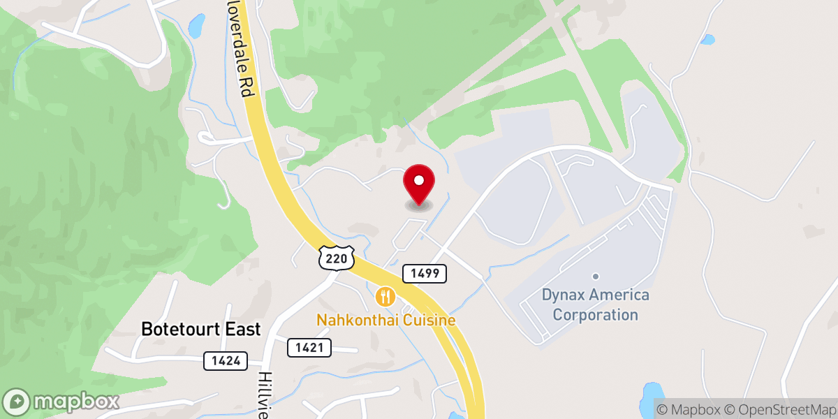 Map showing location of Orchard Hills Church