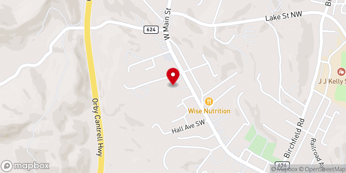 Map showing location of Church of Christ at Wise