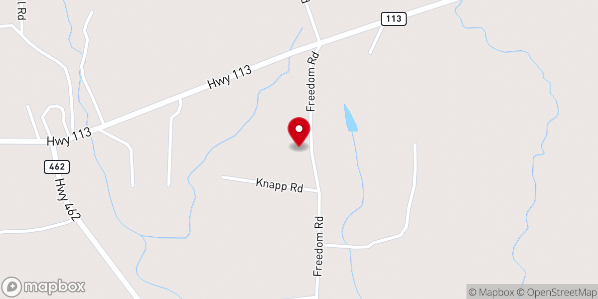 Map showing location of Freedom Baptist Church