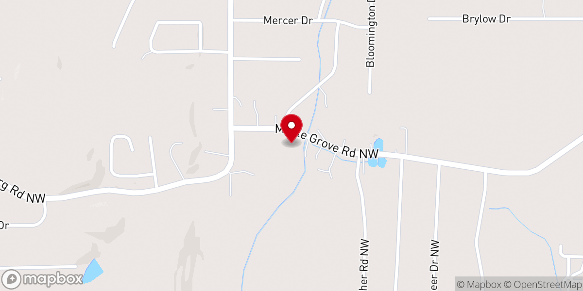 Map showing location of Maple Grove Baptist Church