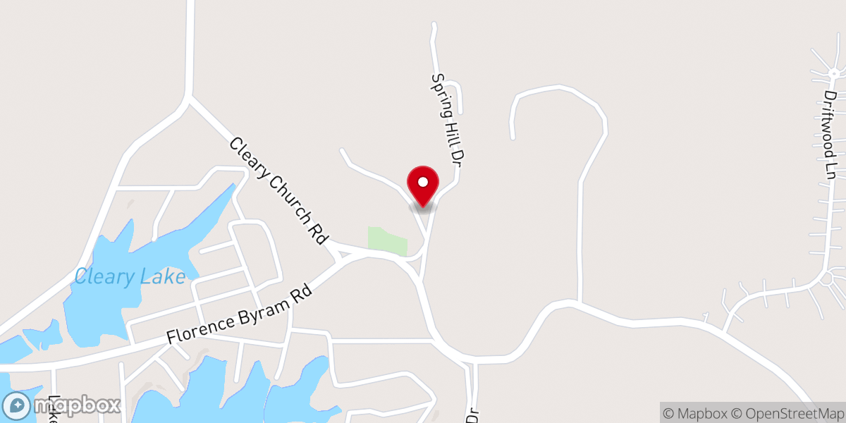 Map showing location of Springhill Baptist Church