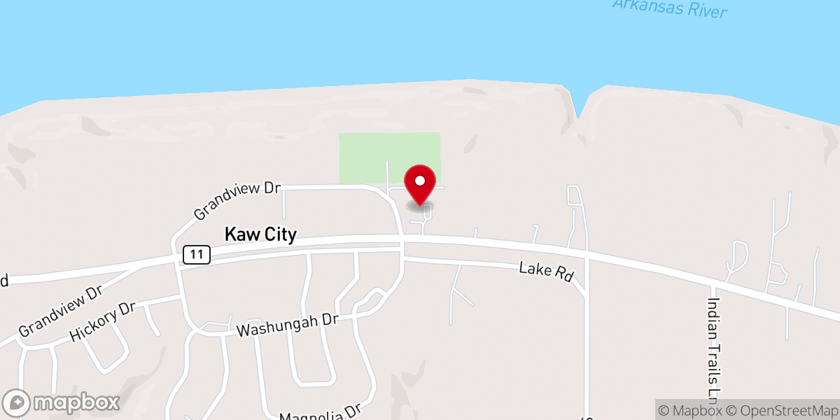 Map showing location of Oak Grove Baptist Church