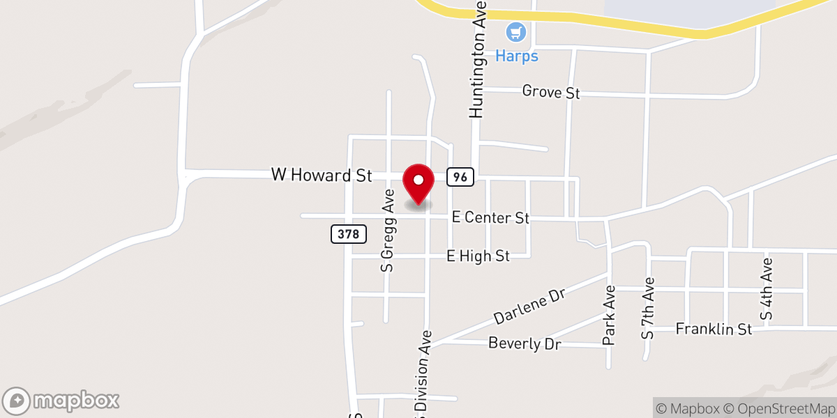 Map showing location of United Methodist Church