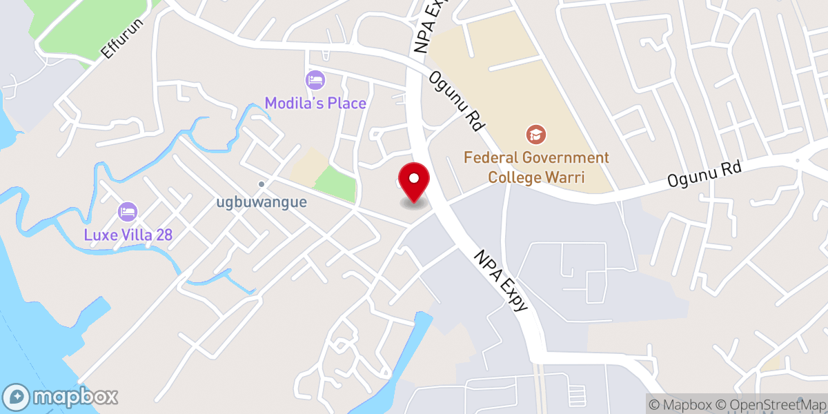 Map showing location of St. Andrew's Church, Ugbuwangue