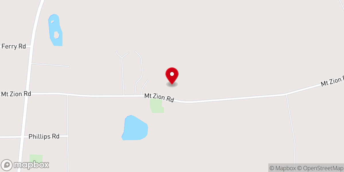 Map showing location of Mount Zion Church
