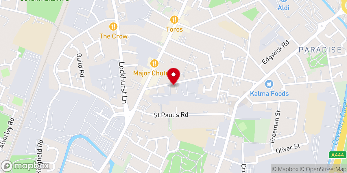 Map showing location of Foleshill Baptist Church