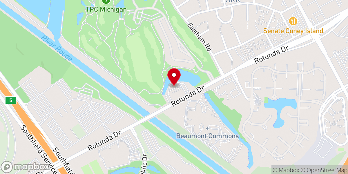 Map showing location of Dearborn Baptist Church