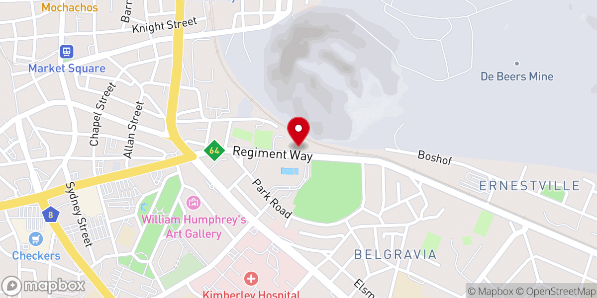Map showing location of Kimberley Central Seventh-Day Adventist Church