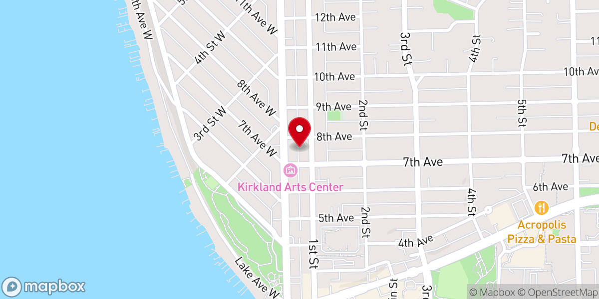 Map showing location of Lakeside Christian Church