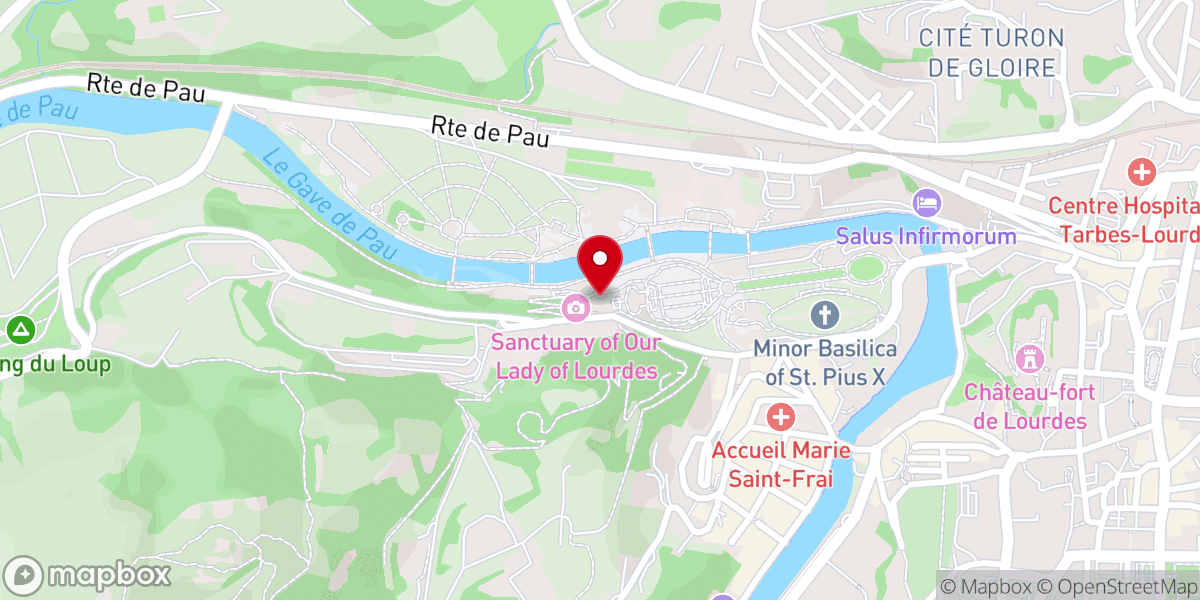 Map showing location of Basilique de l'Immaculée-Conception de Lourdes