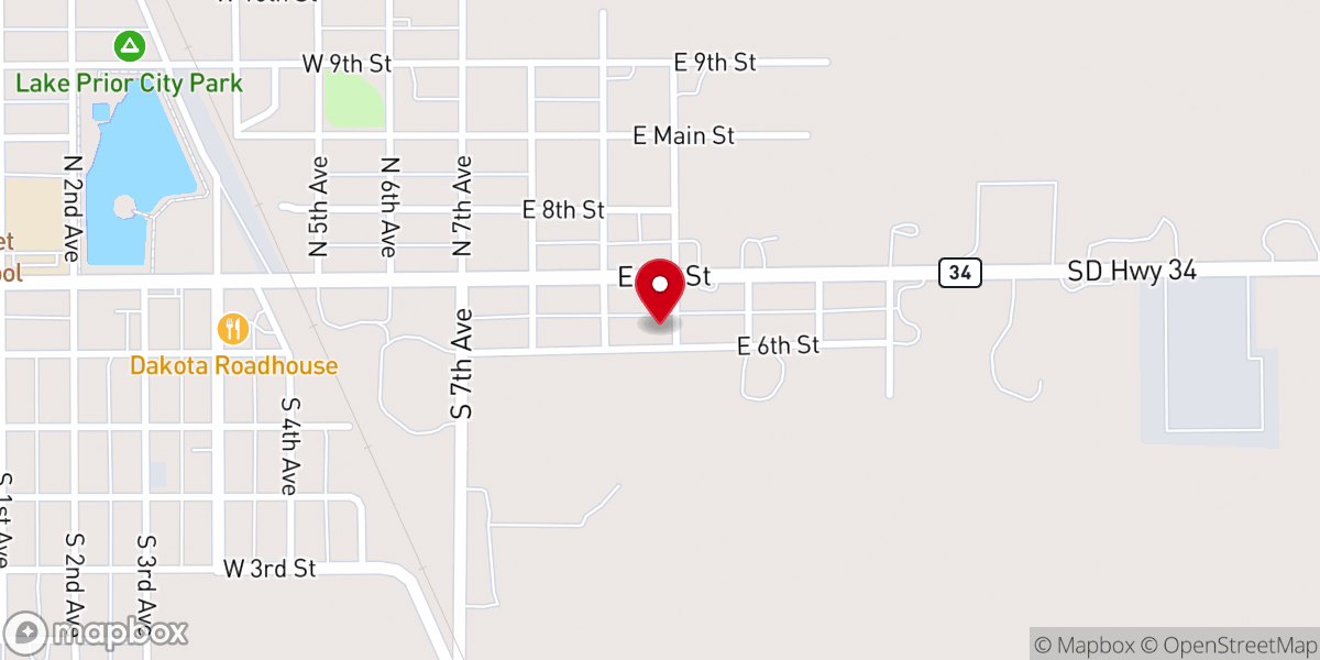 Map showing location of Mount Olive Evangelical Lutheran Church
