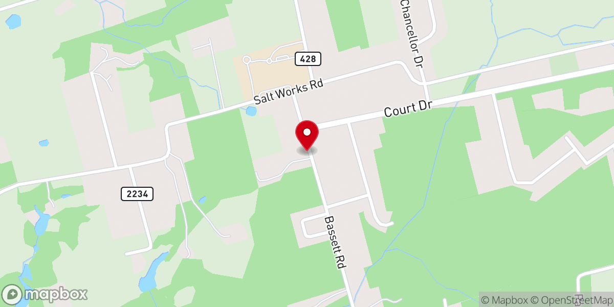 Map showing location of Bassett Road Baptist Church
