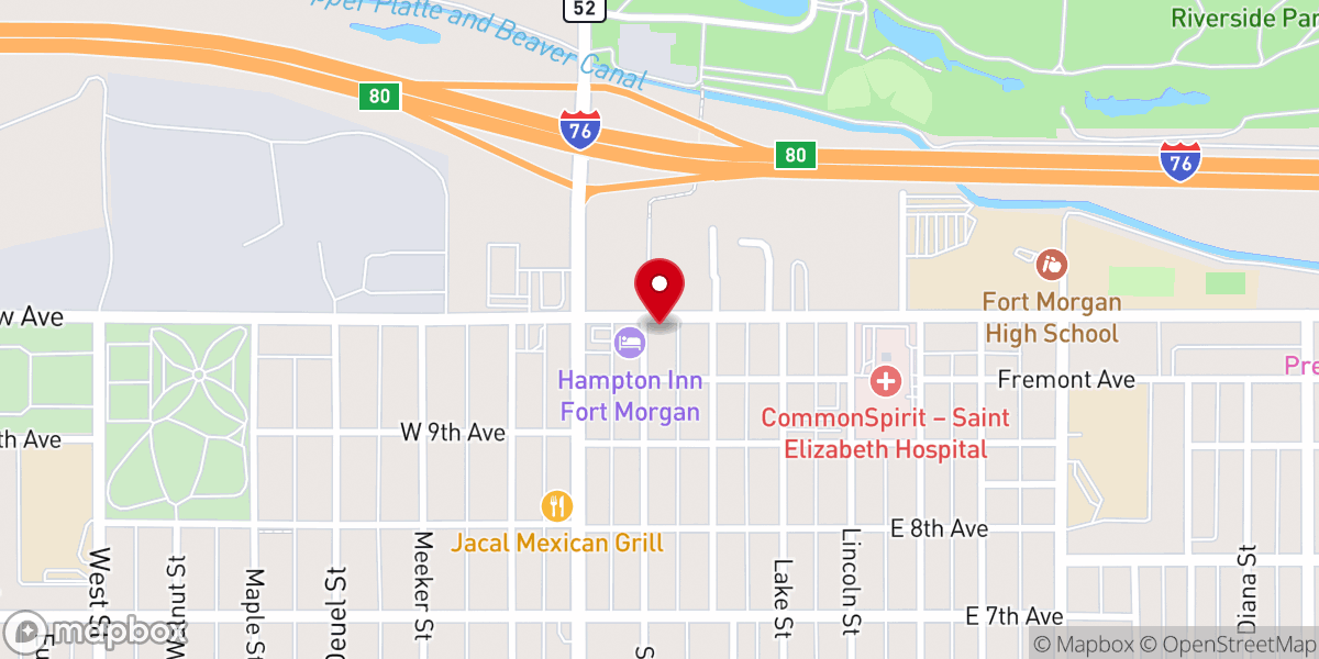 Map showing location of Calvary Baptist Church