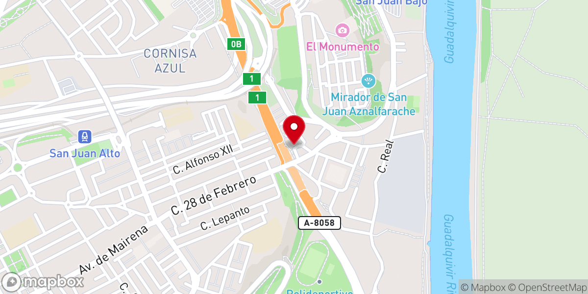Map showing location of Casa Hermandad Sacramental San José Obrero