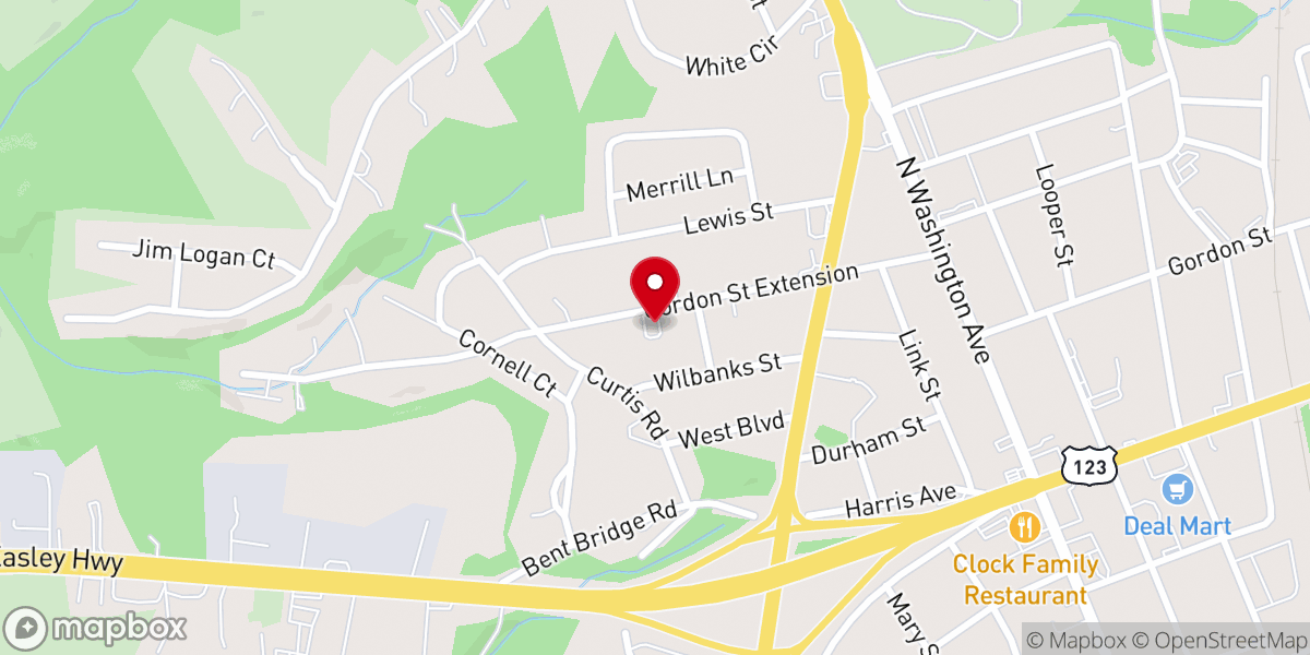Map showing location of Solid Rock Baptist Church