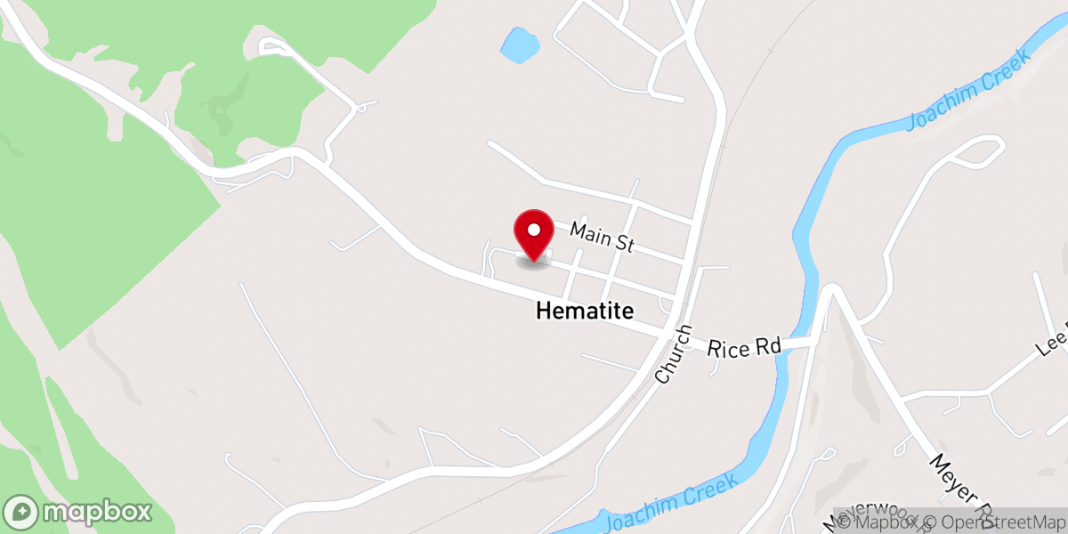 Map showing location of Hematite United Methodist Church