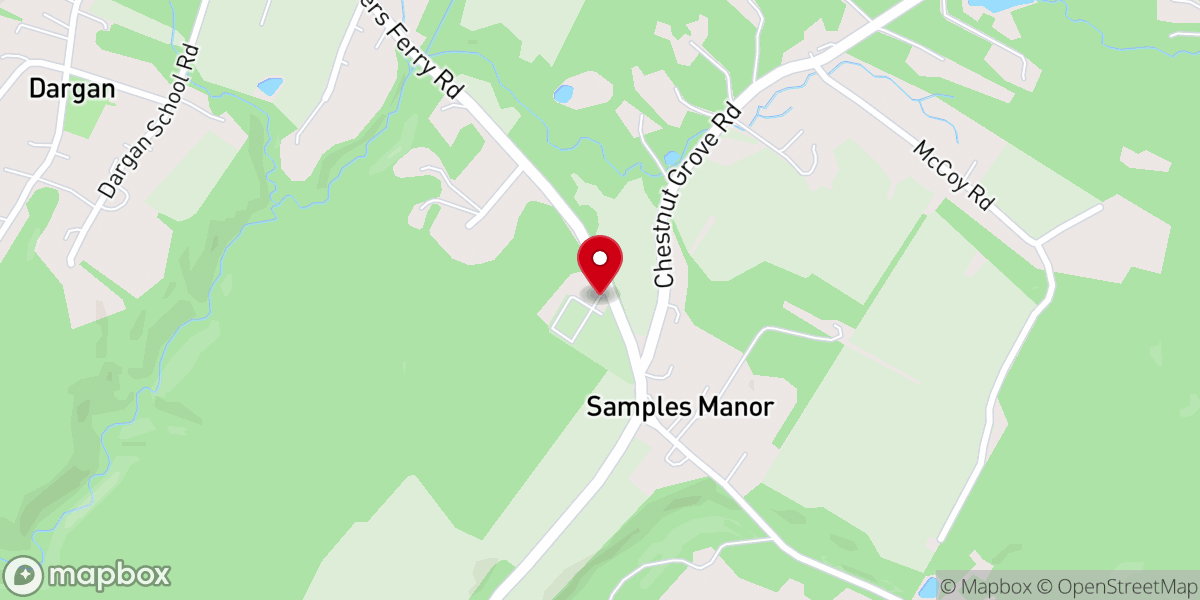 Map showing location of Samples Manor Church of God