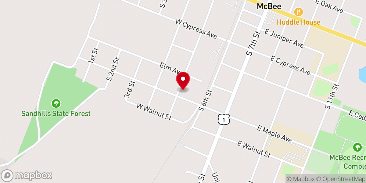 Map showing location of Agape Fellowship Church