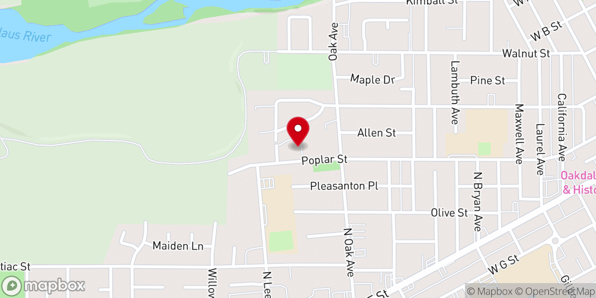 Map showing location of Community United Methodist Church of Oakdale