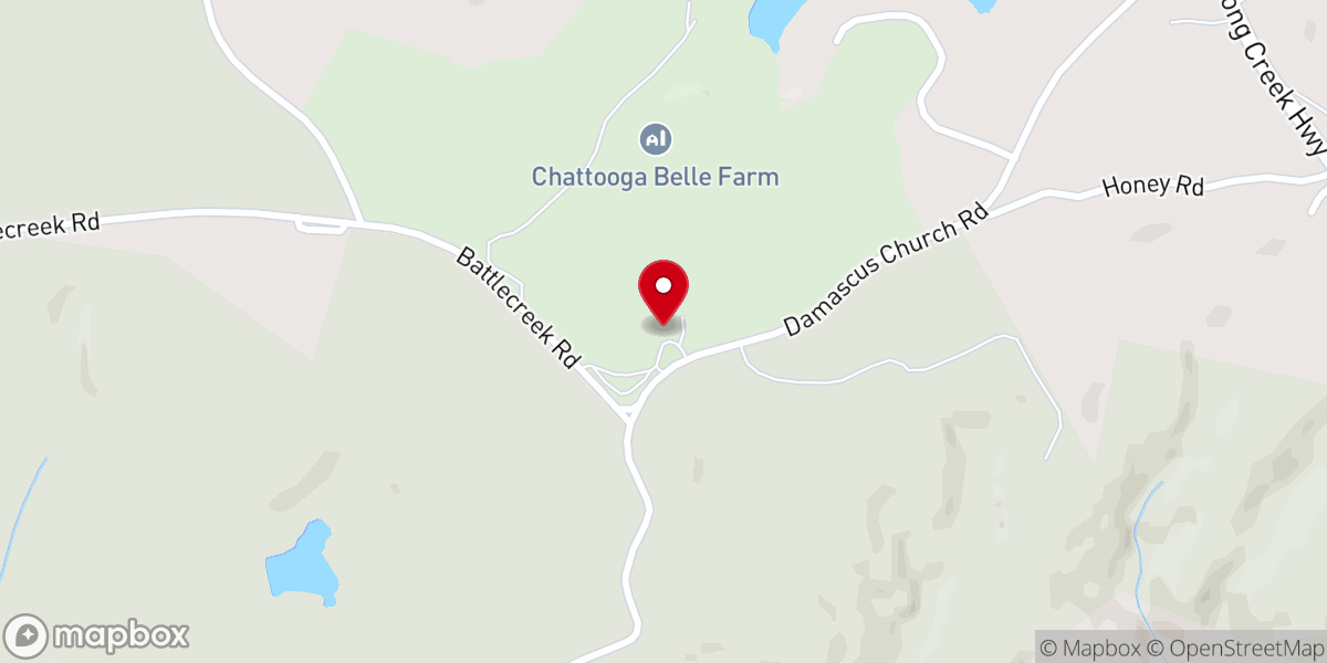 Map showing location of Chattooga Belle Farm