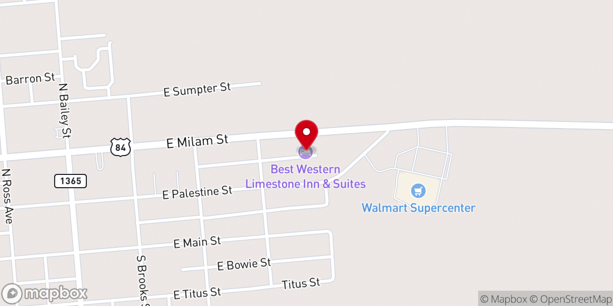 Map showing location of Best Western Limestone Inn & Suites