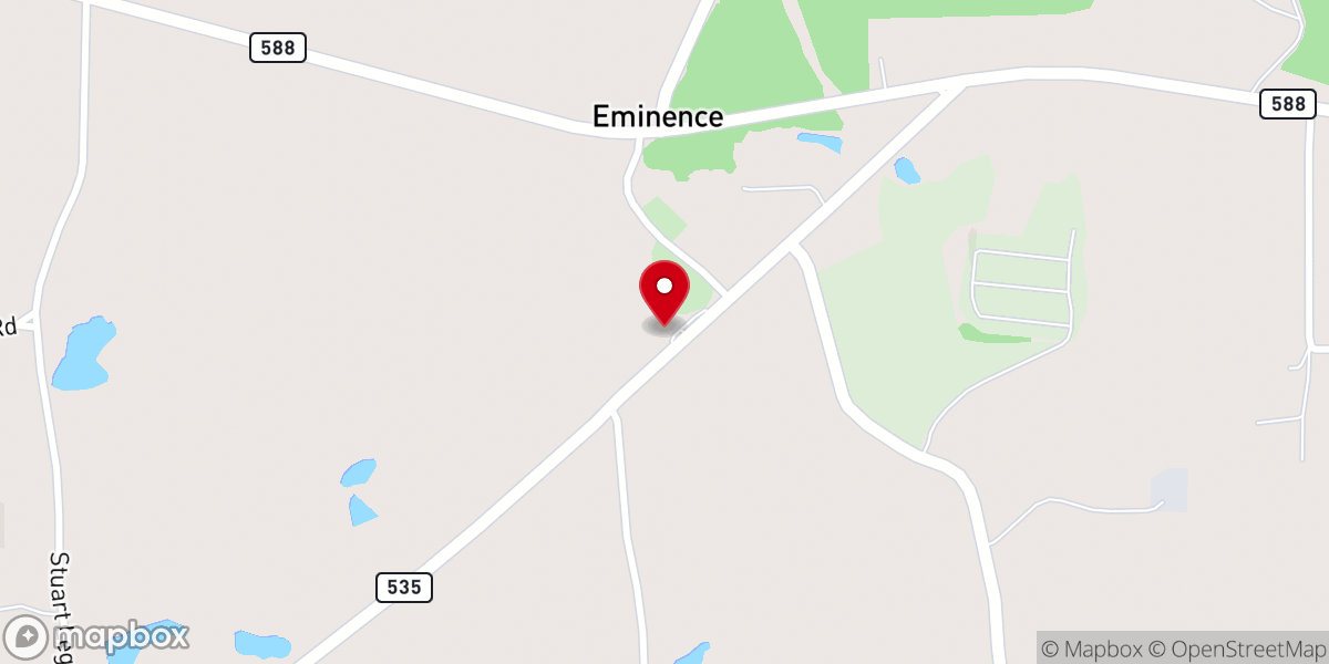 Map showing location of Eminence United Methodist Church
