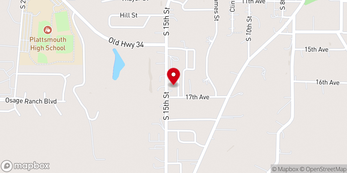 Map showing location of Plattsmouth Baptist Church