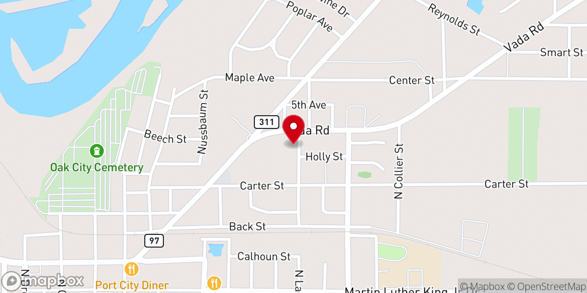Map showing location of Church of Christ Lamar St