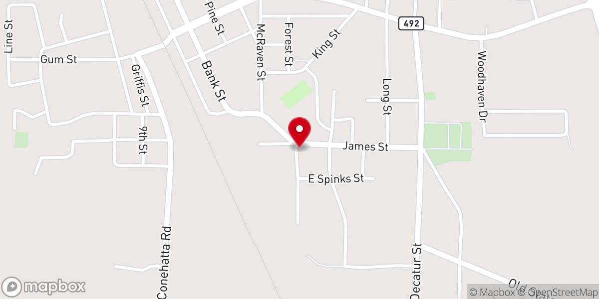 Map showing location of Union Grove Baptist Church