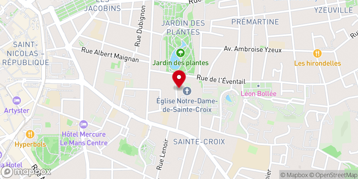 Map showing location of Paroisse Notre-Dame de Sainte-Croix