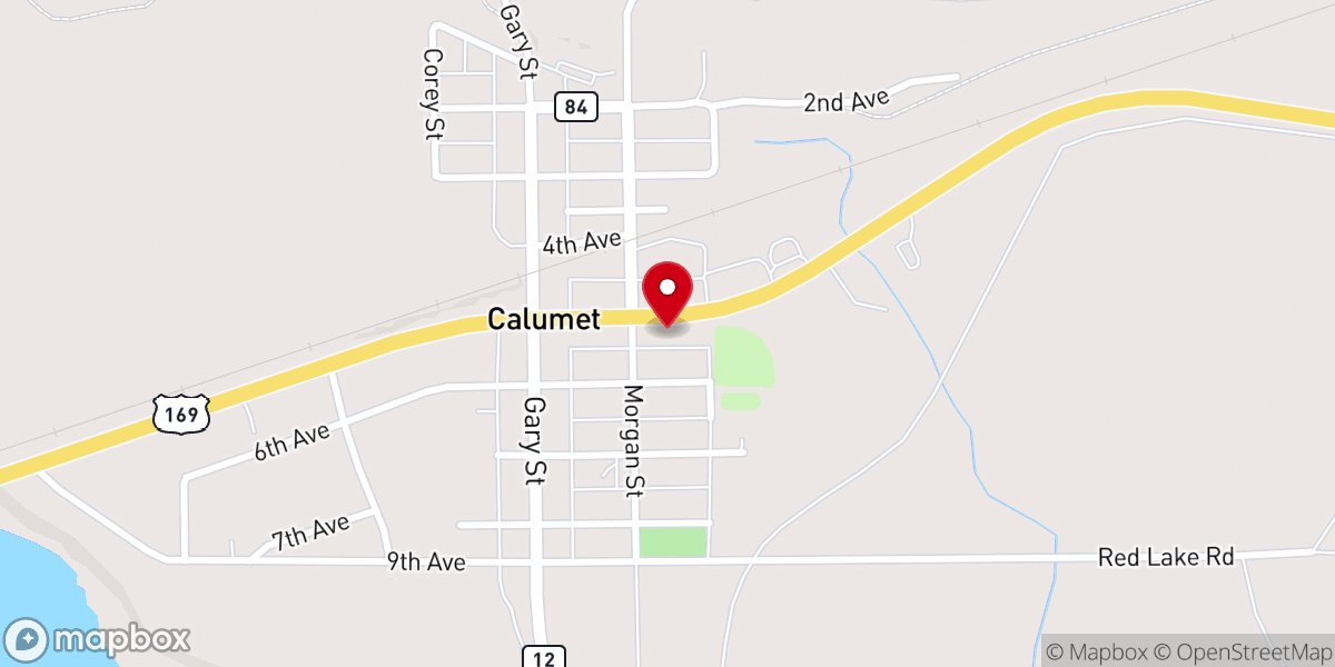 Map showing location of Calumet Community Presbyterian
