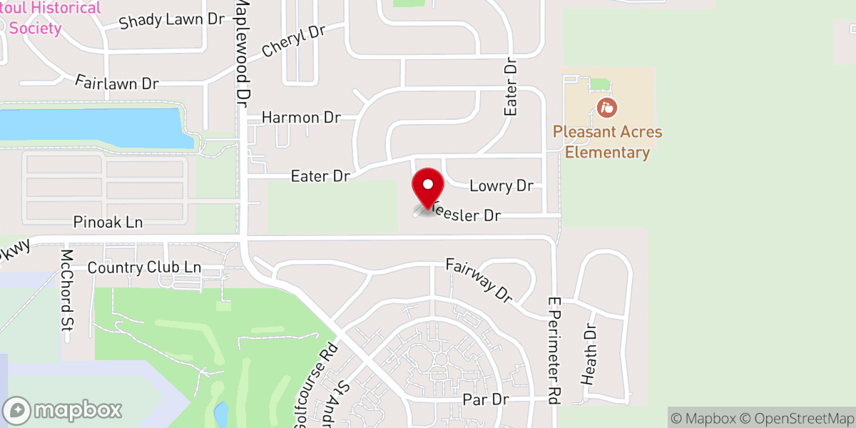 Map showing location of New Light Baptist Church