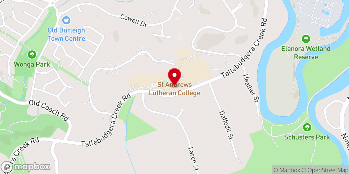 Map showing location of St Andrews Lutheran Church