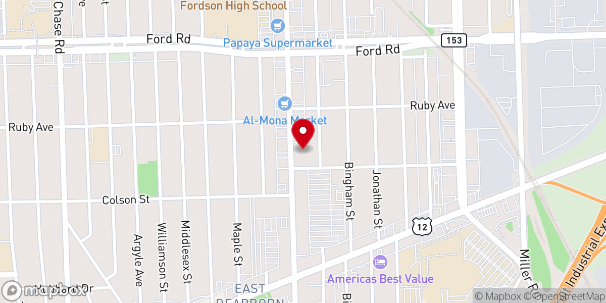 Map showing location of St. Barbara Catholic Church