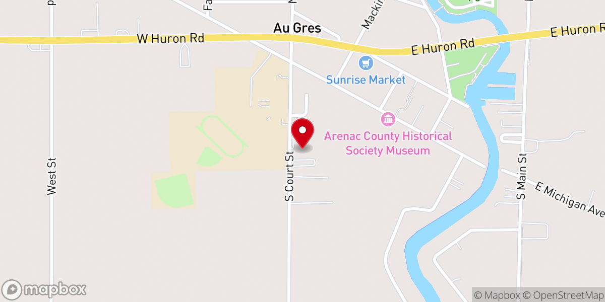 Map showing location of Au Gres Christian Charities - Food Distribution Center