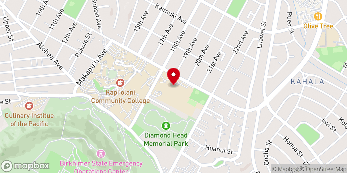 Map showing location of Inspire Church Honolulu