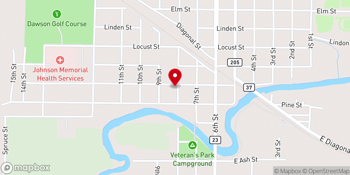 Map showing location of Grace Lutheran Church