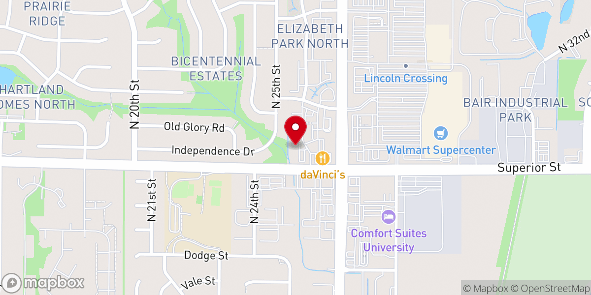 Map showing location of Redeeming Grace Lincoln