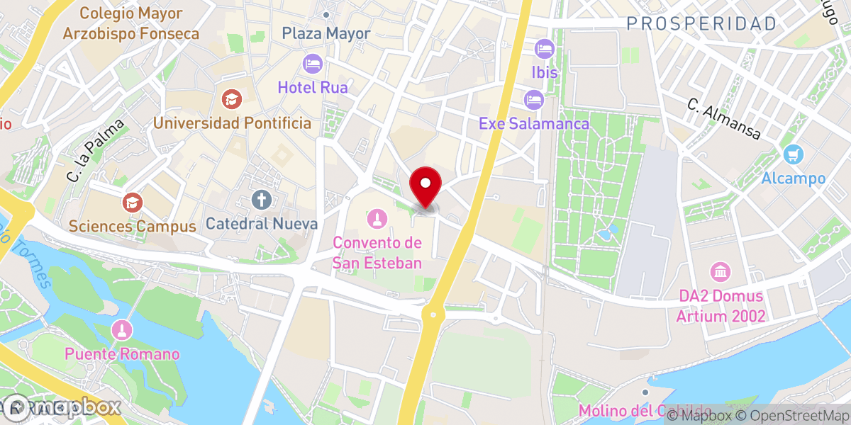 Map showing location of Obispado de Salamanca Casa de la Iglesia