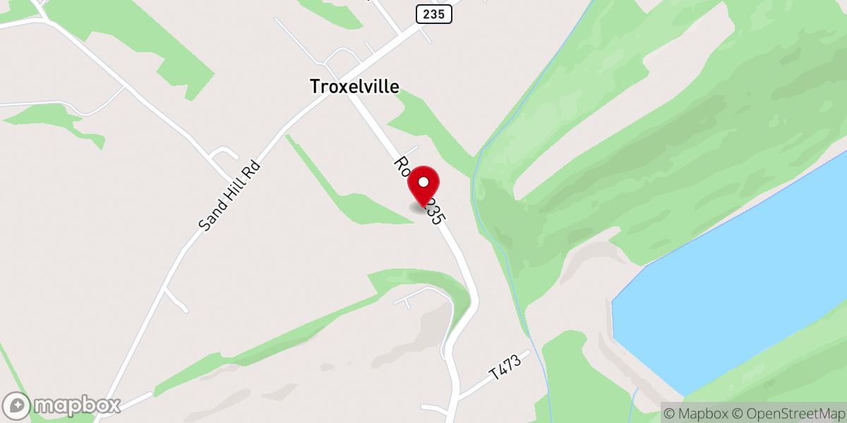 Map showing location of Troxelville Mennonite Church