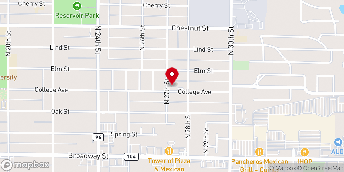 Map showing location of Our Redeemer Lutheran Church