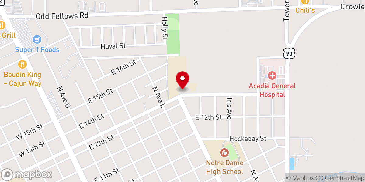 Map showing location of Northside Assembly Of God