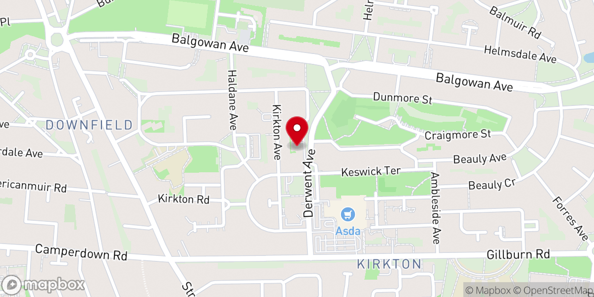 Map showing location of St Columba's RC Church